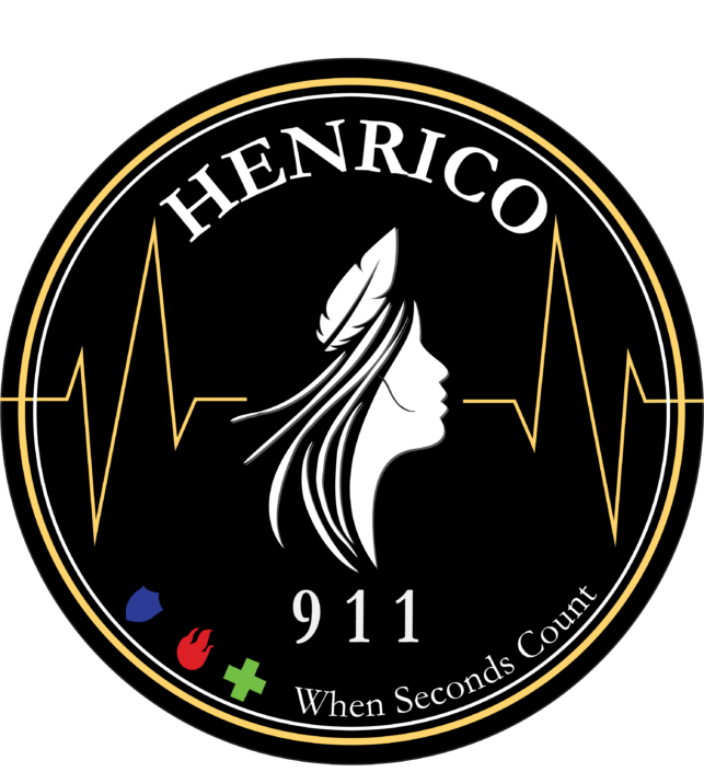Henrico 911 logo with silhouette of Pocahontas.